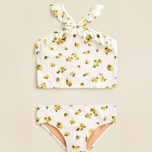 NWT! J.CREW Girls' ruffle halter-neck two-piece swimsuit